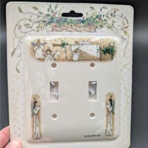 Vintage Angel Double switch plate cover Art by Pat Richter 1999 Cottage Grandma